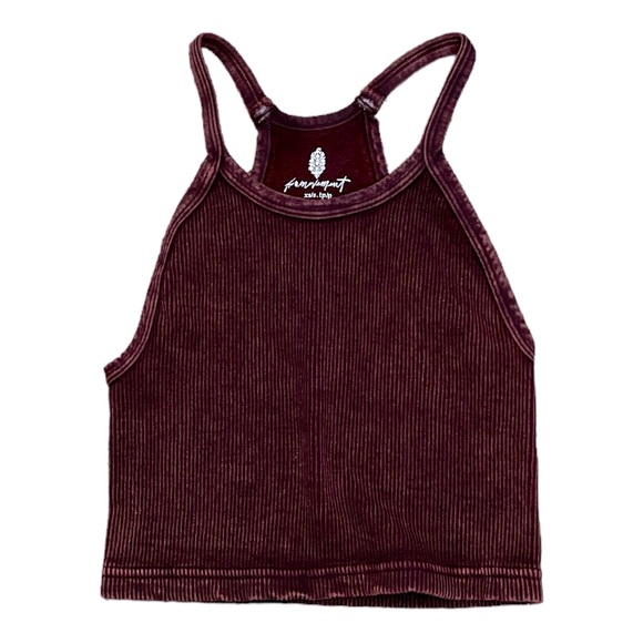Free People Movement Happiness Runs Cocoa Crop Tank Top - Picture 4 of 7